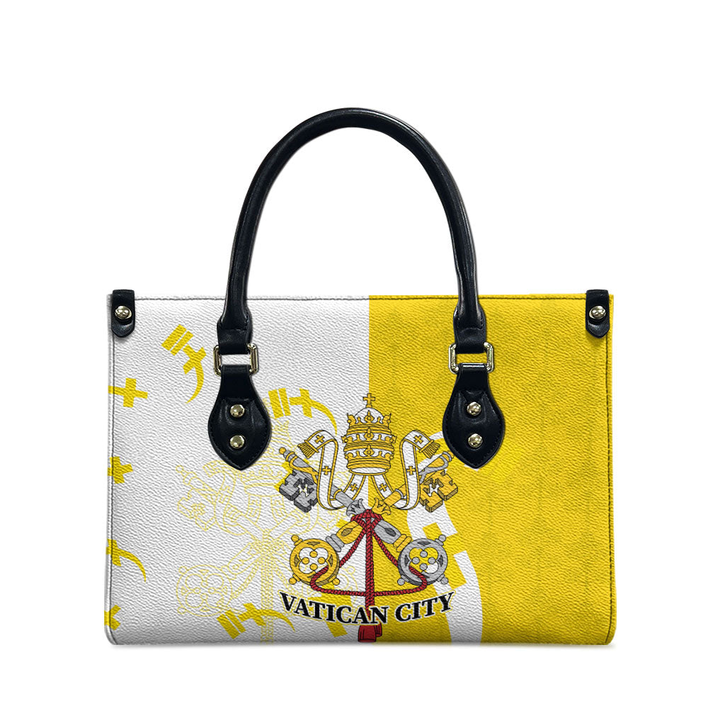 Coat Of Arms Flag of Vatican City Leather Bag Catholic Cross Heritage Symbol