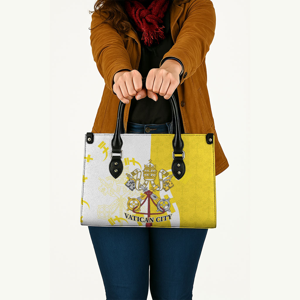 Coat Of Arms Flag of Vatican City Leather Bag Catholic Cross Heritage Symbol