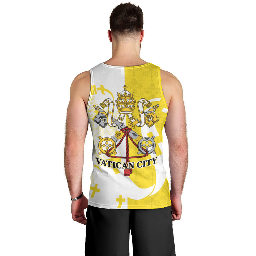 Coat Of Arms Flag of Vatican City Men Tank Top Catholic Cross Heritage Symbol