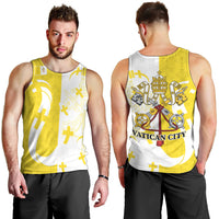 Coat Of Arms Flag of Vatican City Men Tank Top Catholic Cross Heritage Symbol