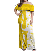 Coat Of Arms Flag of Vatican City Off Shoulder Maxi Dress Catholic Cross Heritage Symbol