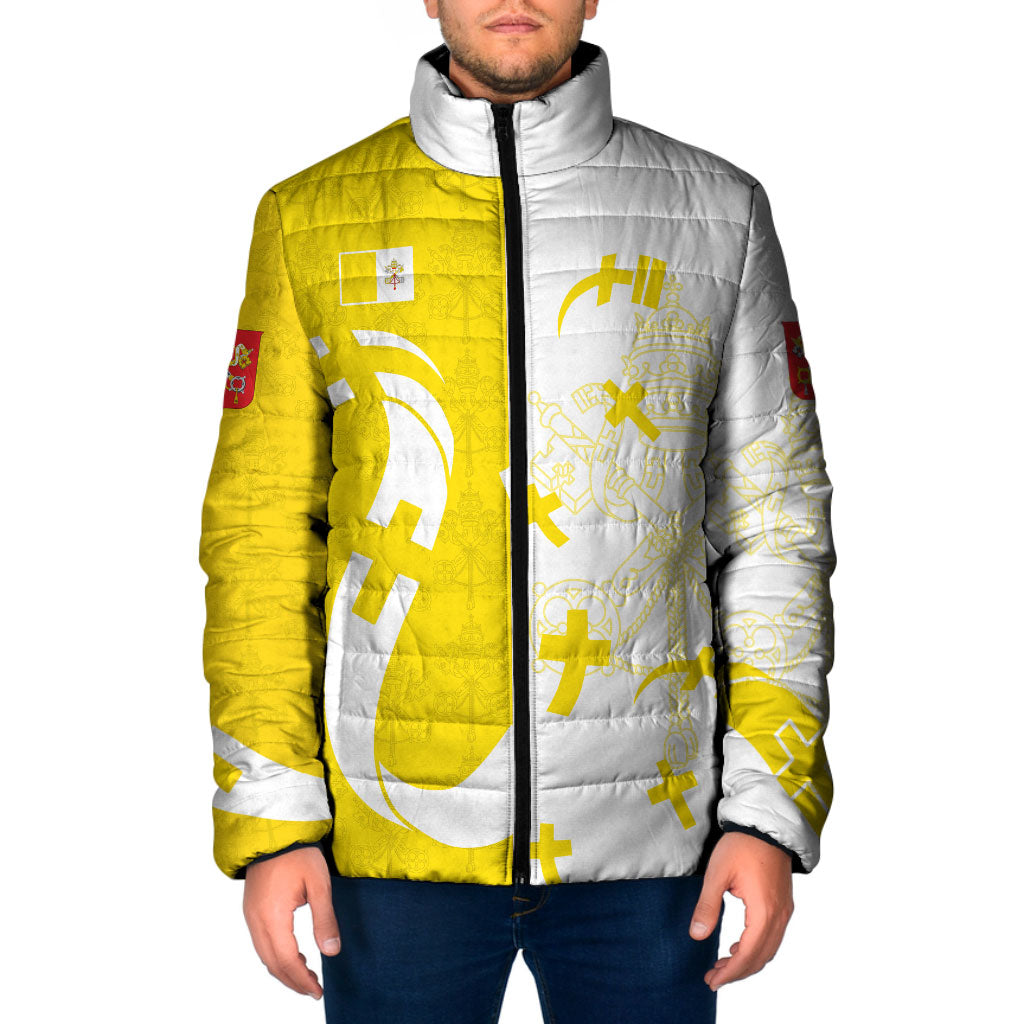 Coat Of Arms Flag of Vatican City Padded Jacket Catholic Cross Heritage Symbol