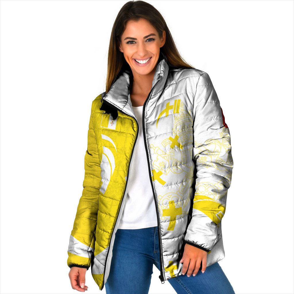 Coat Of Arms Flag of Vatican City Padded Jacket Catholic Cross Heritage Symbol