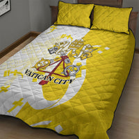 Coat Of Arms Flag of Vatican City Quilt Bed Set Catholic Cross Heritage Symbol