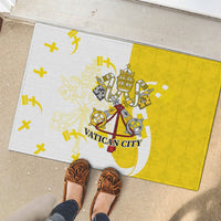 Coat Of Arms Flag of Vatican City Rubber Doormat Catholic Cross Heritage Symbol
