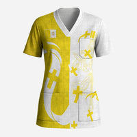 Coat Of Arms Flag of Vatican City Scrub Top Catholic Cross Heritage Symbol