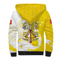 Coat Of Arms Flag of Vatican City Sherpa Hoodie Catholic Cross Heritage Symbol