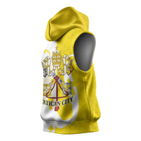 Coat Of Arms Flag of Vatican City Sleeveless Hoodie Catholic Cross Heritage Symbol