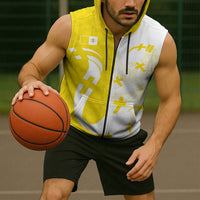 Coat Of Arms Flag of Vatican City Sleeveless Zip Hoodie Catholic Cross Heritage Symbol