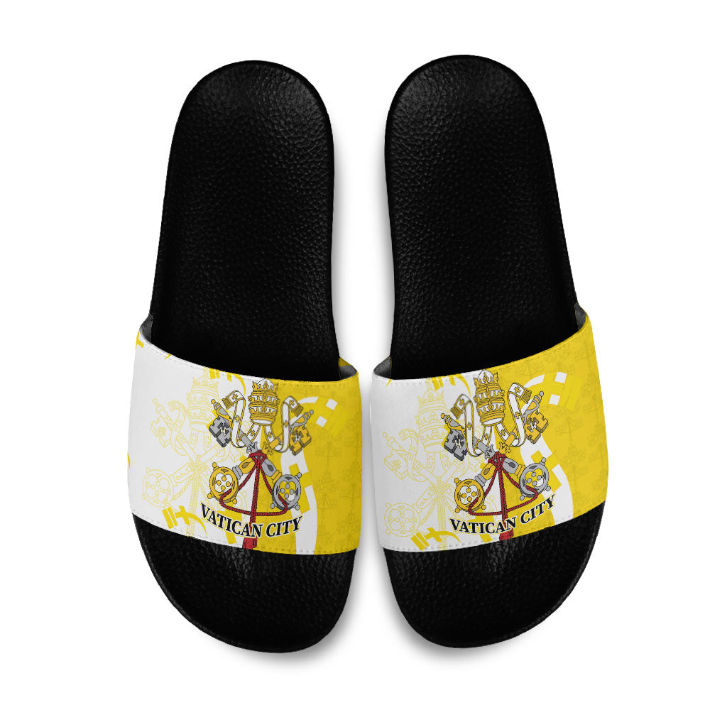 Coat Of Arms Flag of Vatican City Slide Sandals Catholic Cross Heritage Symbol