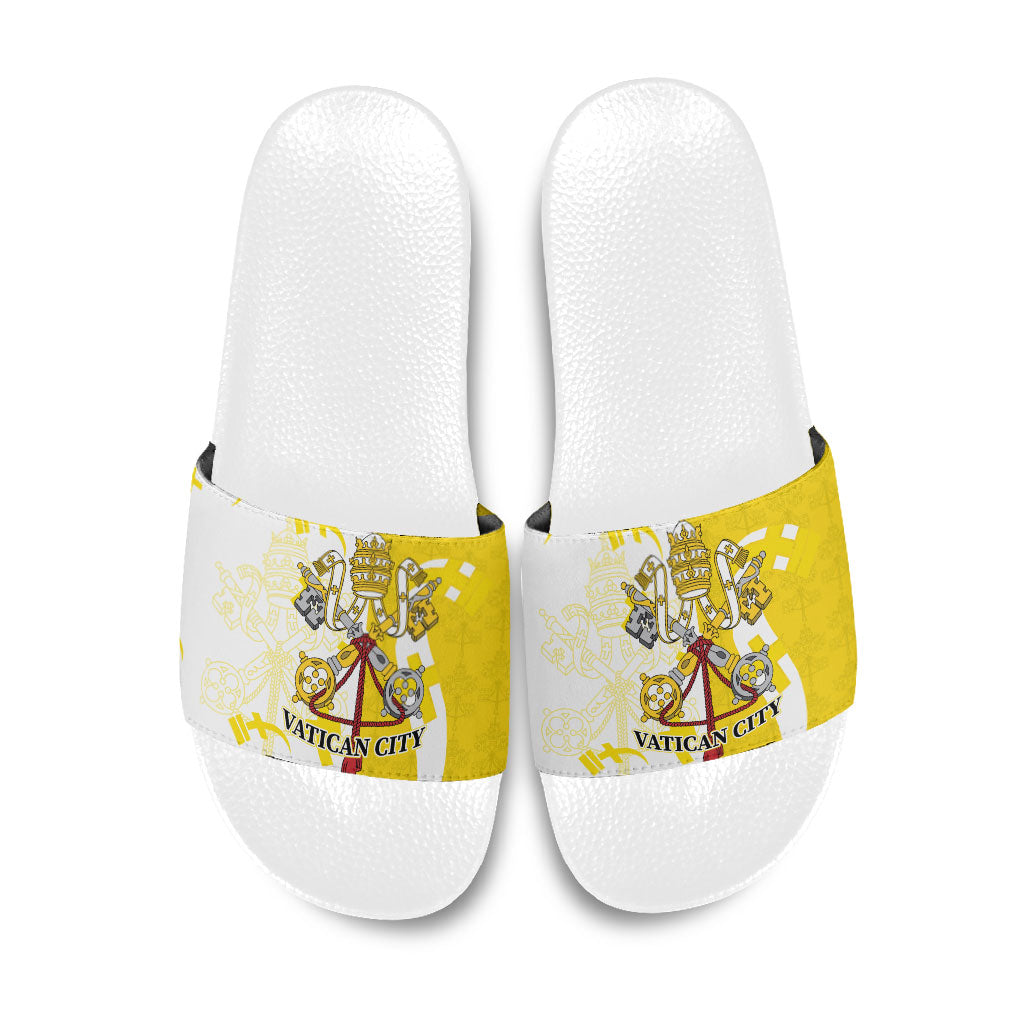 Coat Of Arms Flag of Vatican City Slide Sandals Catholic Cross Heritage Symbol