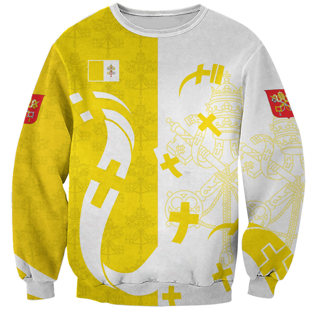 Coat Of Arms Flag of Vatican City Sweatshirt Catholic Cross Heritage Symbol