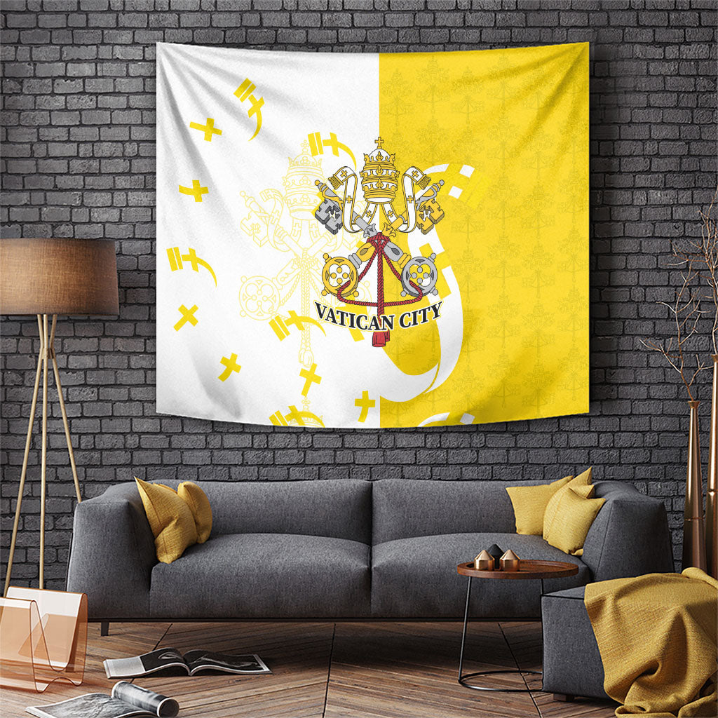 Coat Of Arms Flag of Vatican City Tapestry Catholic Cross Heritage Symbol