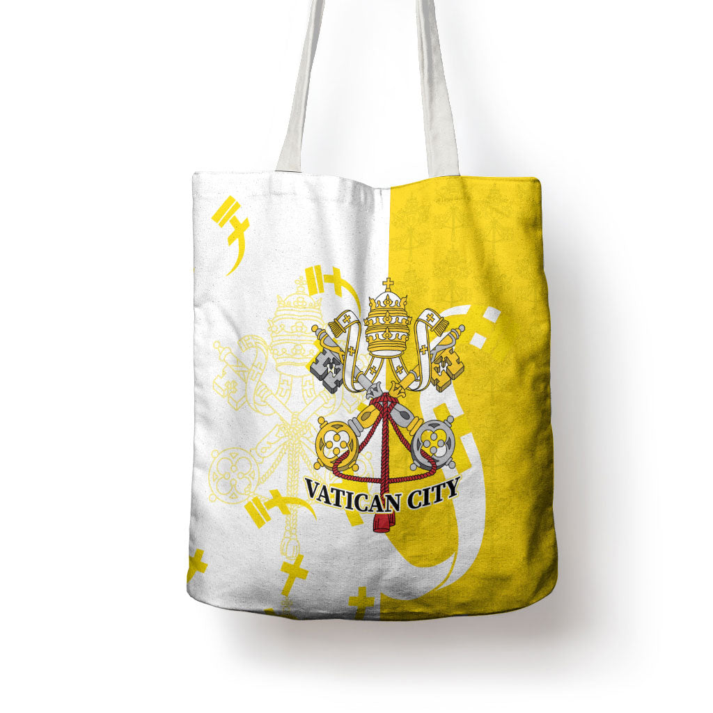 Coat Of Arms Flag of Vatican City Tote Bag Catholic Cross Heritage Symbol