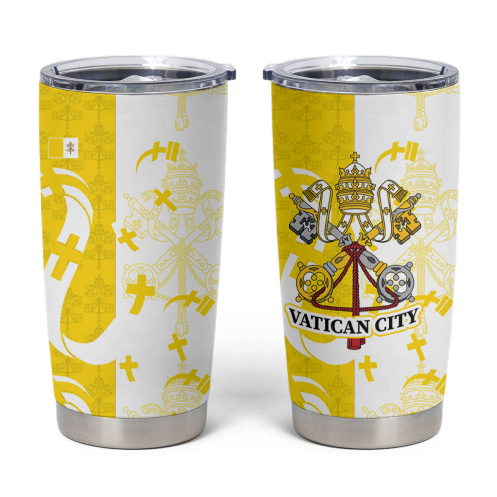 Coat Of Arms Flag of Vatican City Tumbler Cup Catholic Cross Heritage Symbol