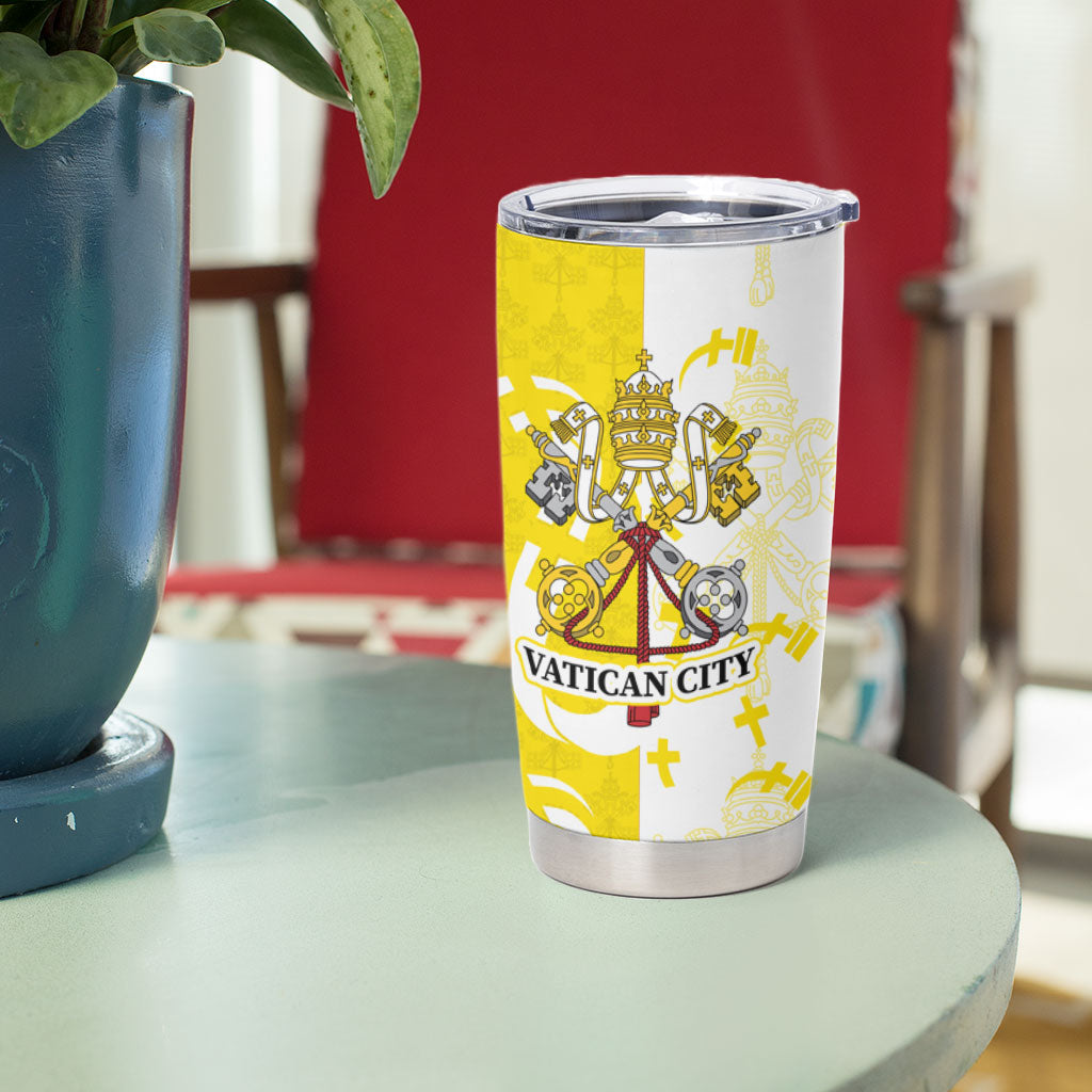 Coat Of Arms Flag of Vatican City Tumbler Cup Catholic Cross Heritage Symbol