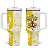 Coat Of Arms Flag of Vatican City Tumbler With Handle Catholic Cross Heritage Symbol