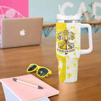 Coat Of Arms Flag of Vatican City Tumbler With Handle Catholic Cross Heritage Symbol