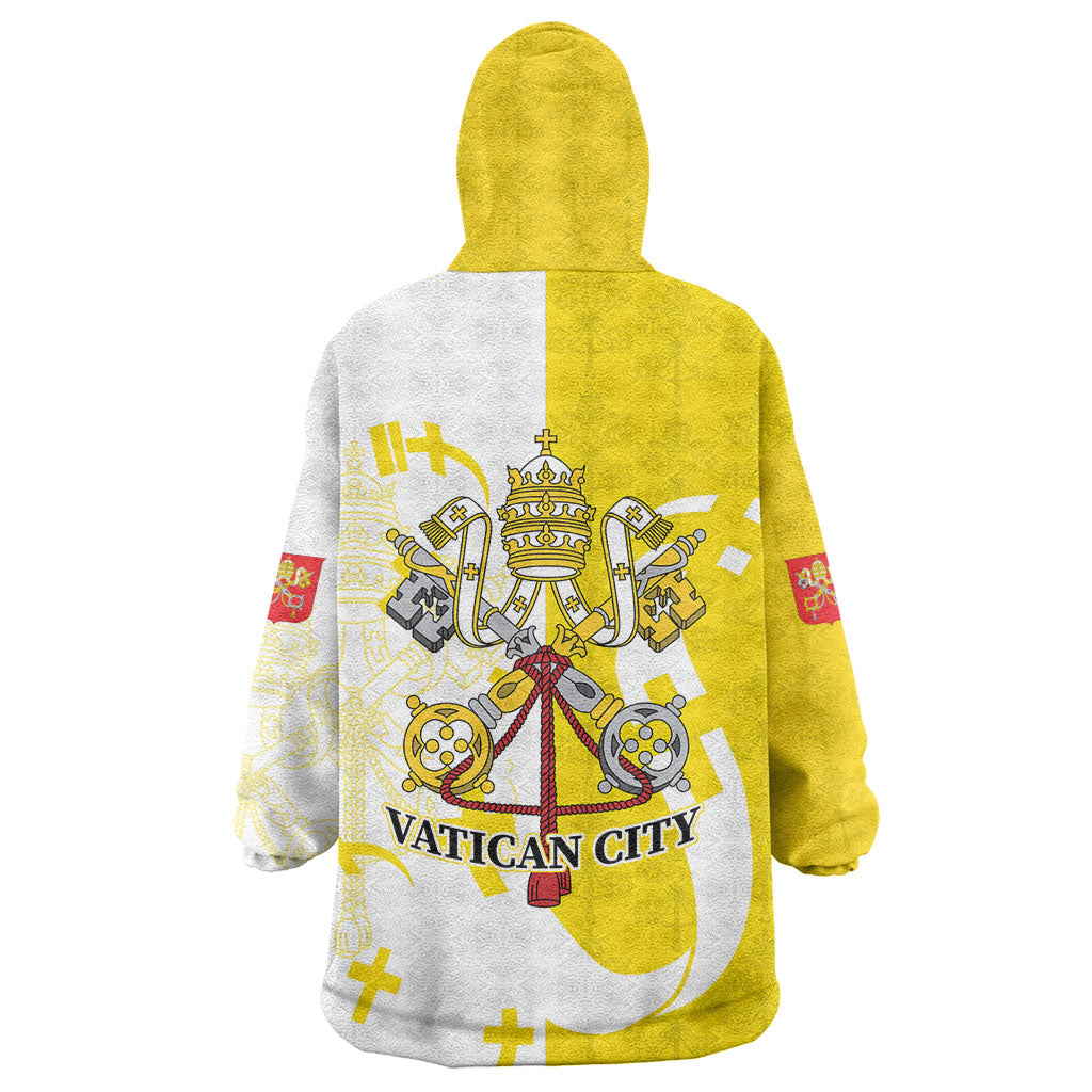 Coat Of Arms Flag of Vatican City Wearable Blanket Hoodie Catholic Cross Heritage Symbol