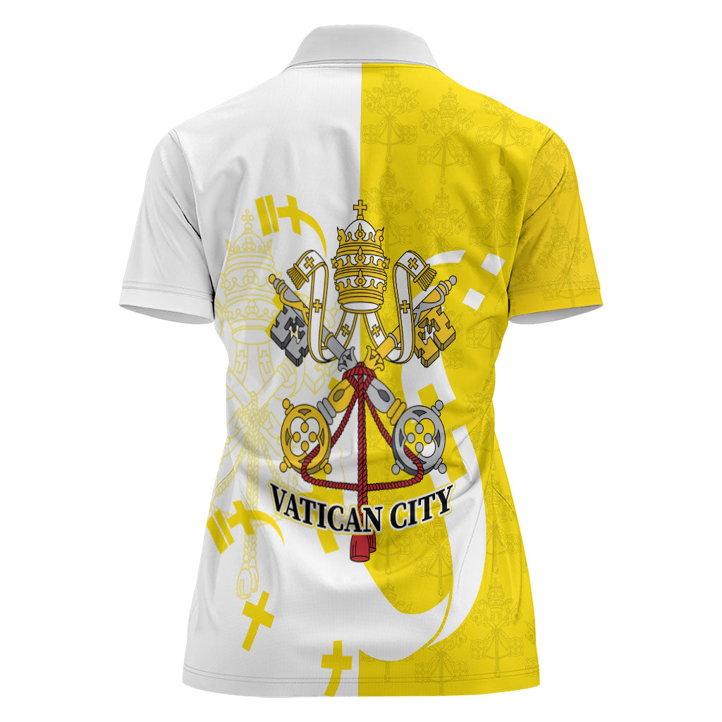 Coat Of Arms Flag of Vatican City Women Polo Shirt Catholic Cross Heritage Symbol