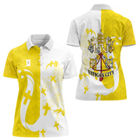 Coat Of Arms Flag of Vatican City Women Polo Shirt Catholic Cross Heritage Symbol