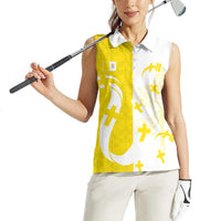 Coat Of Arms Flag of Vatican City Women Sleeveless Polo Shirt Catholic Cross Heritage Symbol