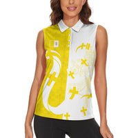 Coat Of Arms Flag of Vatican City Women Sleeveless Polo Shirt Catholic Cross Heritage Symbol