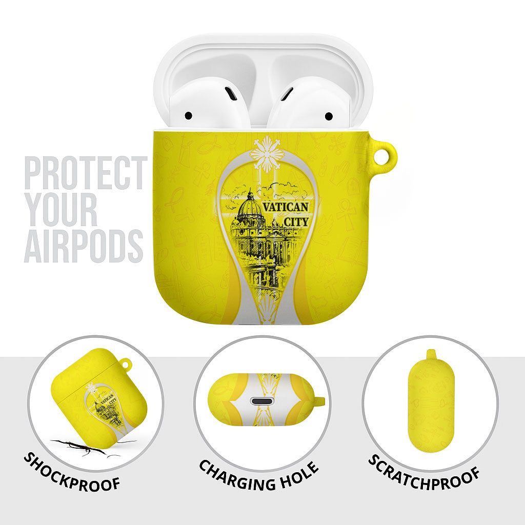 Saint Peters Basilica Vatican City AirPods Case Basilica Dome Catholic Cross Religious - Coat Of Arms Sketch Art