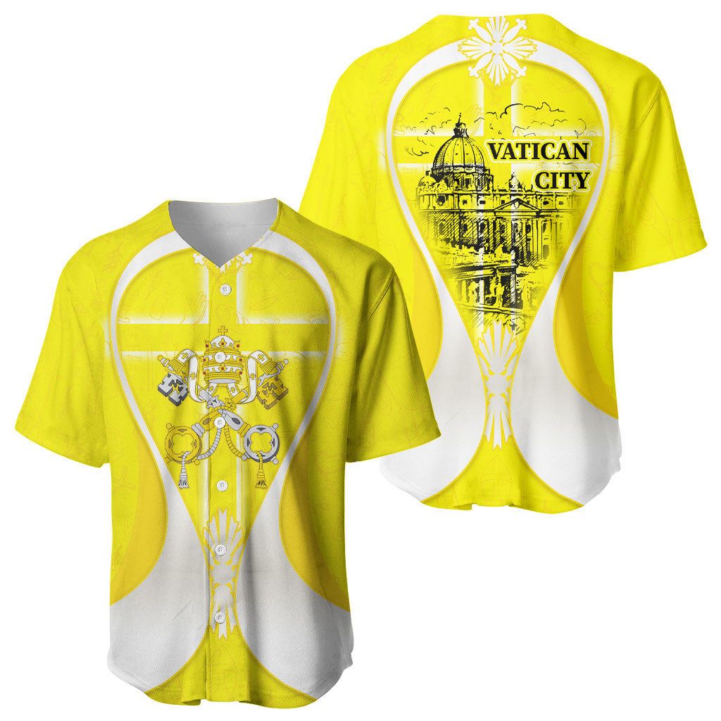 Saint Peters Basilica Vatican City Baseball Jersey Basilica Dome Catholic Cross Religious - Coat Of Arms Sketch Art