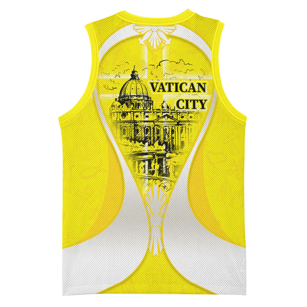 Saint Peters Basilica Vatican City Basketball Jersey Basilica Dome Catholic Cross Religious - Coat Of Arms Sketch Art