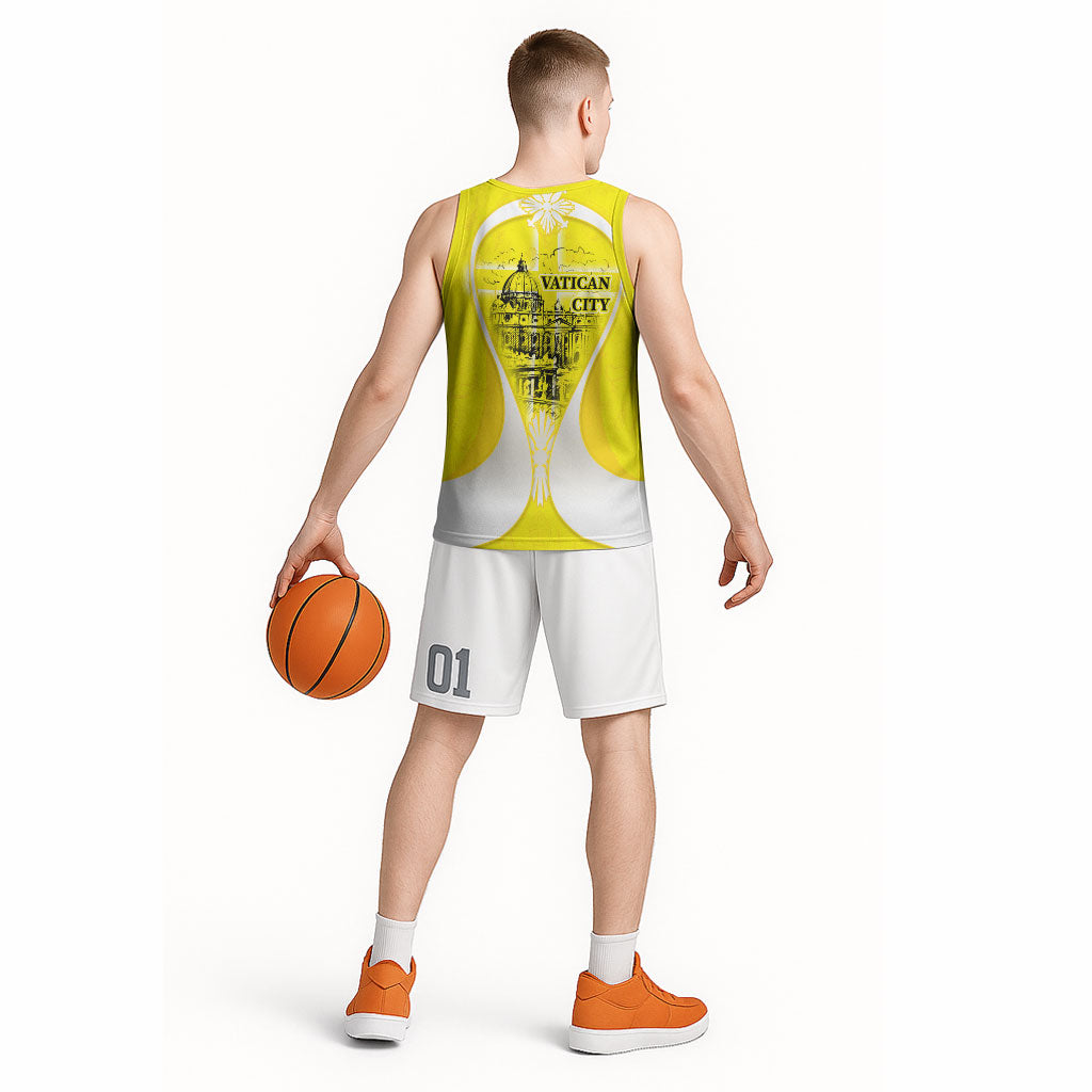 Saint Peters Basilica Vatican City Basketball Jersey Basilica Dome Catholic Cross Religious - Coat Of Arms Sketch Art