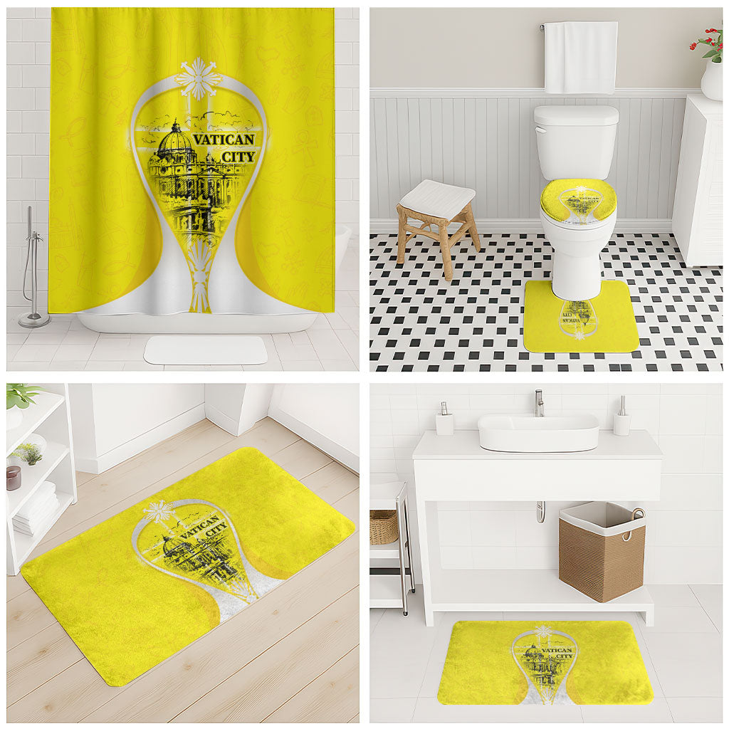 Saint Peters Basilica Vatican City Bathroom Set Basilica Dome Catholic Cross Religious - Coat Of Arms Sketch Art