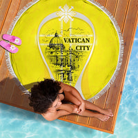 Saint Peters Basilica Vatican City Beach Blanket Basilica Dome Catholic Cross Religious - Coat Of Arms Sketch Art