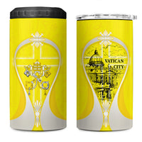 Saint Peters Basilica Vatican City 4 in 1 Can Cooler Tumbler Basilica Dome Catholic Cross Religious - Coat Of Arms Sketch Art