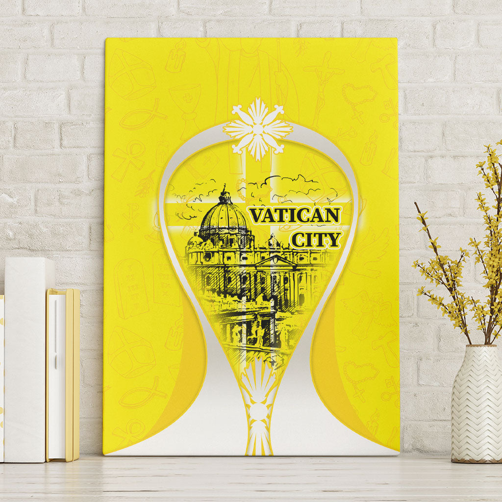 Saint Peters Basilica Vatican City Canvas Wall Art Basilica Dome Catholic Cross Religious - Coat Of Arms Sketch Art