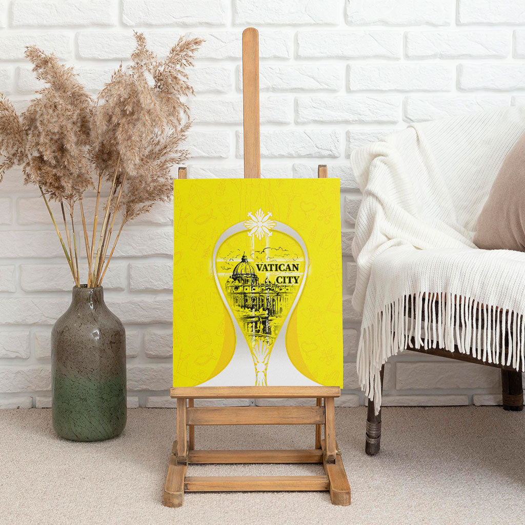 Saint Peters Basilica Vatican City Canvas Wall Art Basilica Dome Catholic Cross Religious - Coat Of Arms Sketch Art
