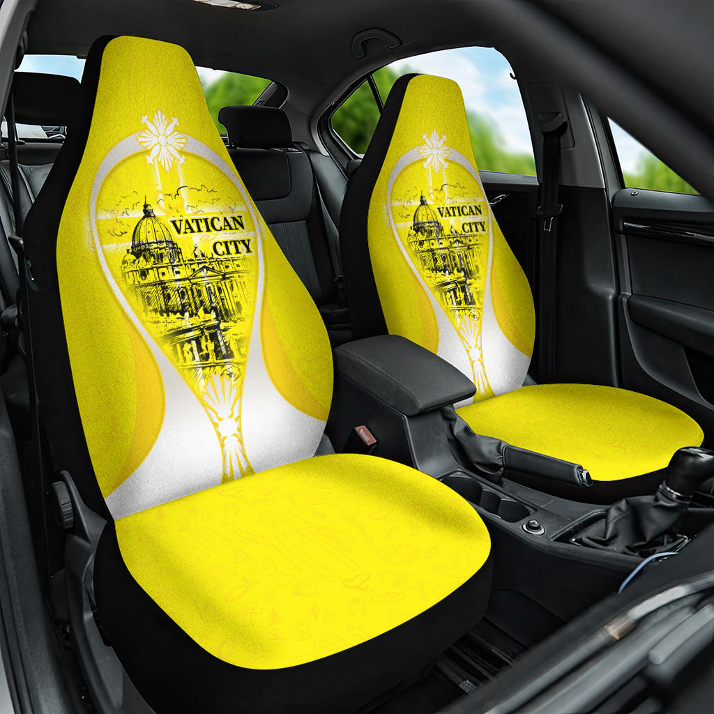 Saint Peters Basilica Vatican City Car Seat Cover Basilica Dome Catholic Cross Religious - Coat Of Arms Sketch Art