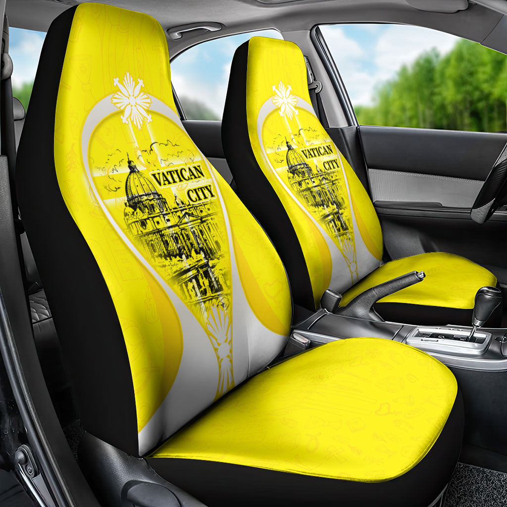 Saint Peters Basilica Vatican City Car Seat Cover Basilica Dome Catholic Cross Religious - Coat Of Arms Sketch Art