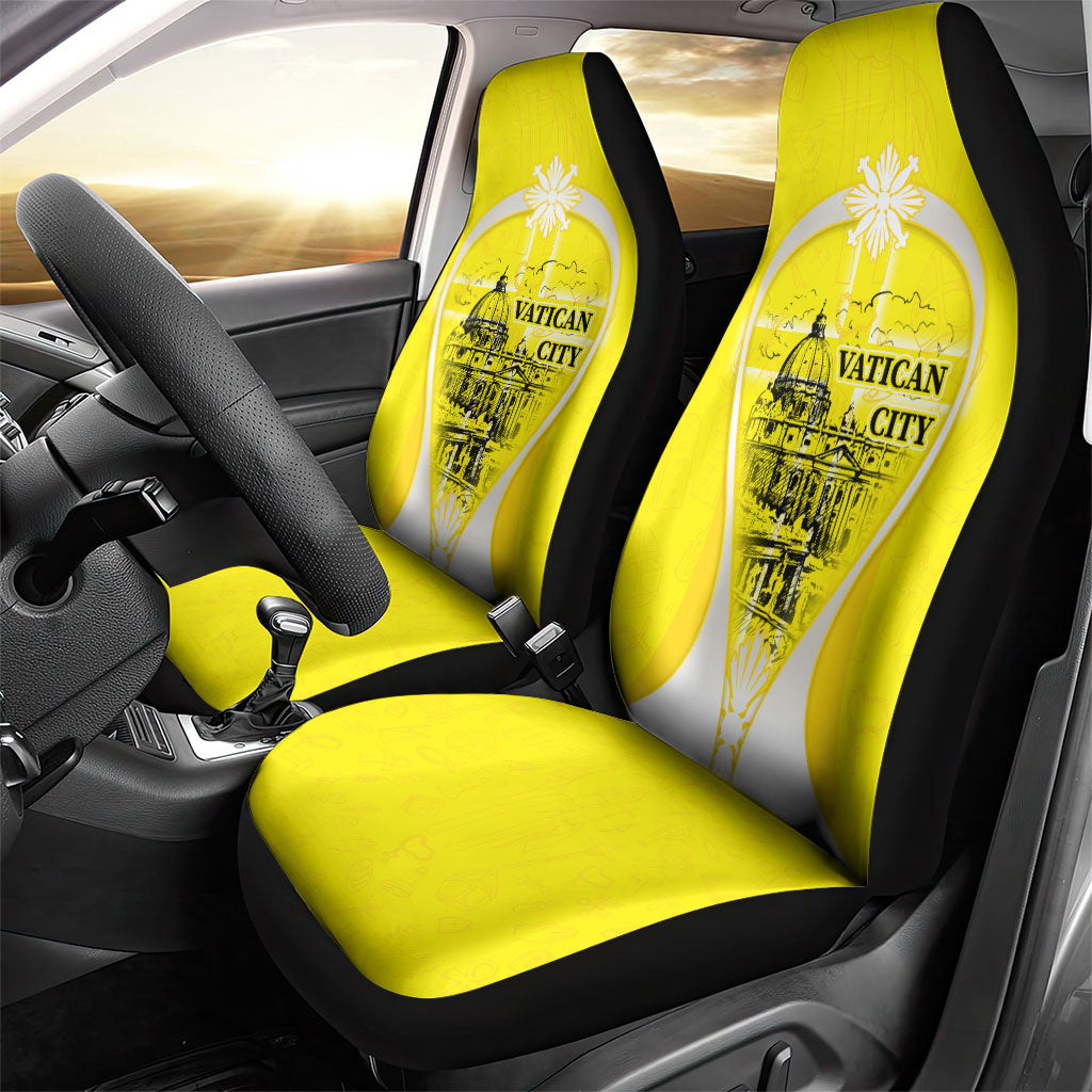 Saint Peters Basilica Vatican City Car Seat Cover Basilica Dome Catholic Cross Religious - Coat Of Arms Sketch Art