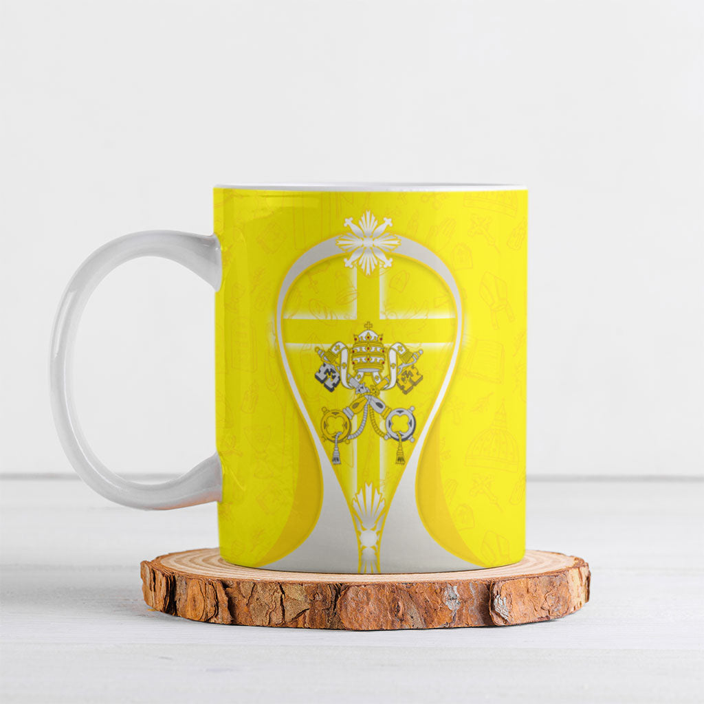 Saint Peters Basilica Vatican City Ceramic Mug Basilica Dome Catholic Cross Religious - Coat Of Arms Sketch Art