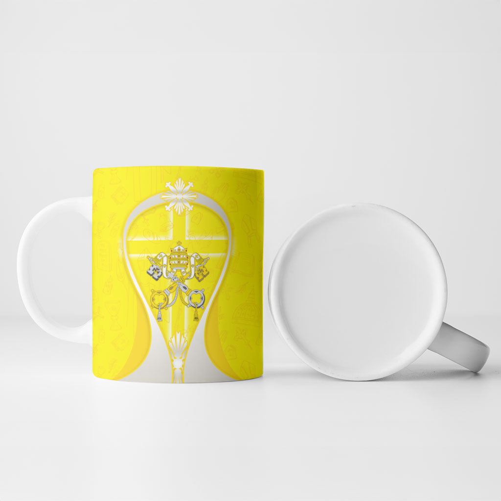 Saint Peters Basilica Vatican City Ceramic Mug Basilica Dome Catholic Cross Religious - Coat Of Arms Sketch Art
