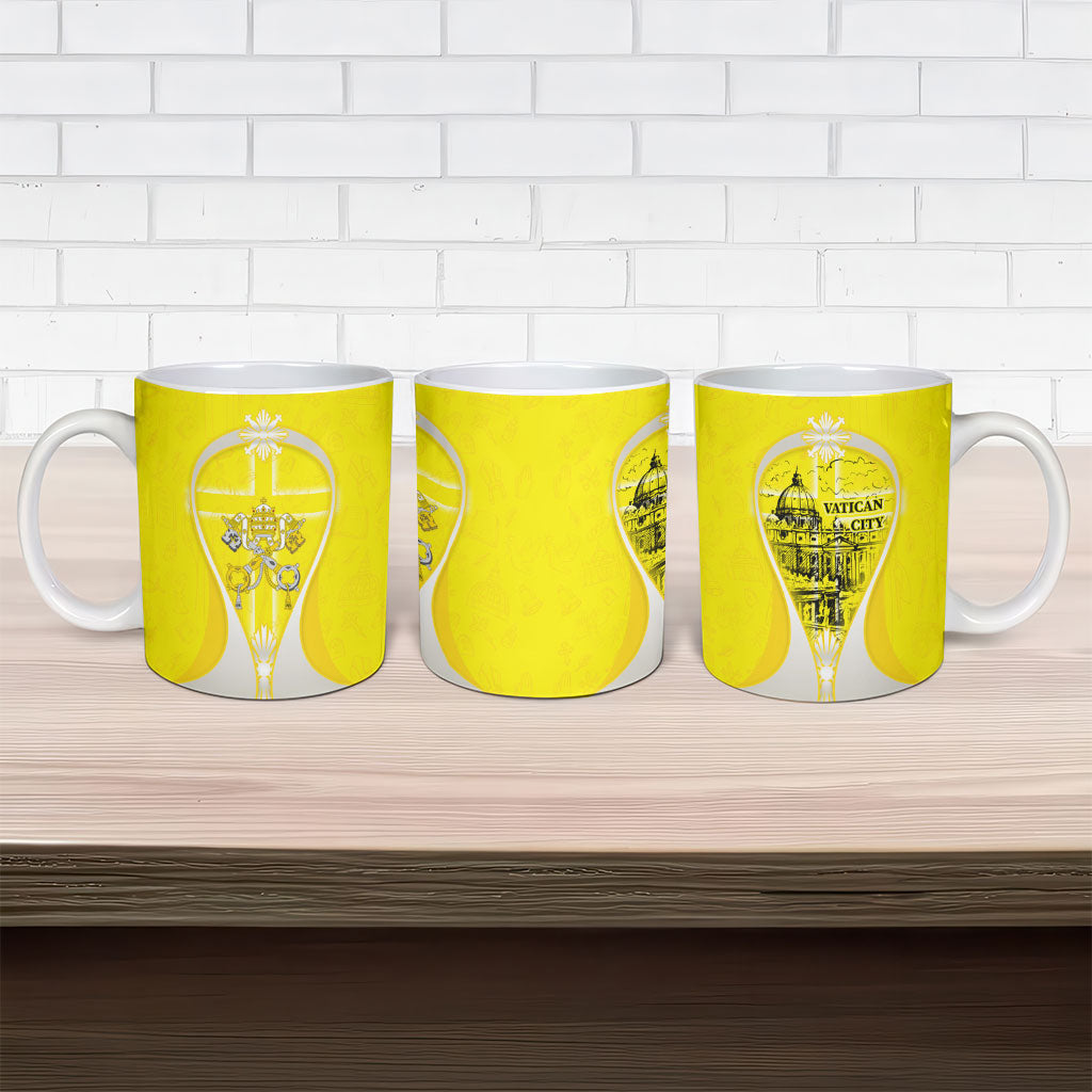 Saint Peters Basilica Vatican City Ceramic Mug Basilica Dome Catholic Cross Religious - Coat Of Arms Sketch Art