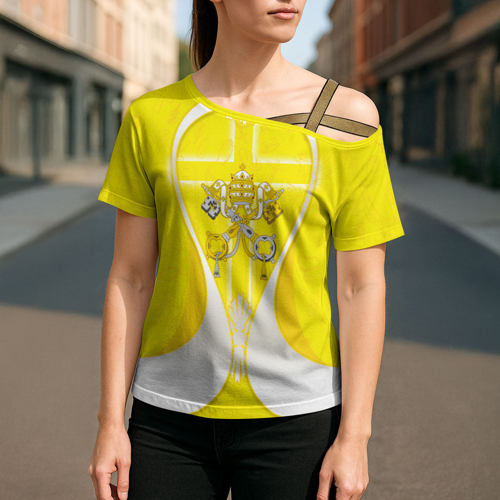 Saint Peters Basilica Vatican City Cross Shoulder Shirt Basilica Dome Catholic Cross Religious - Coat Of Arms Sketch Art