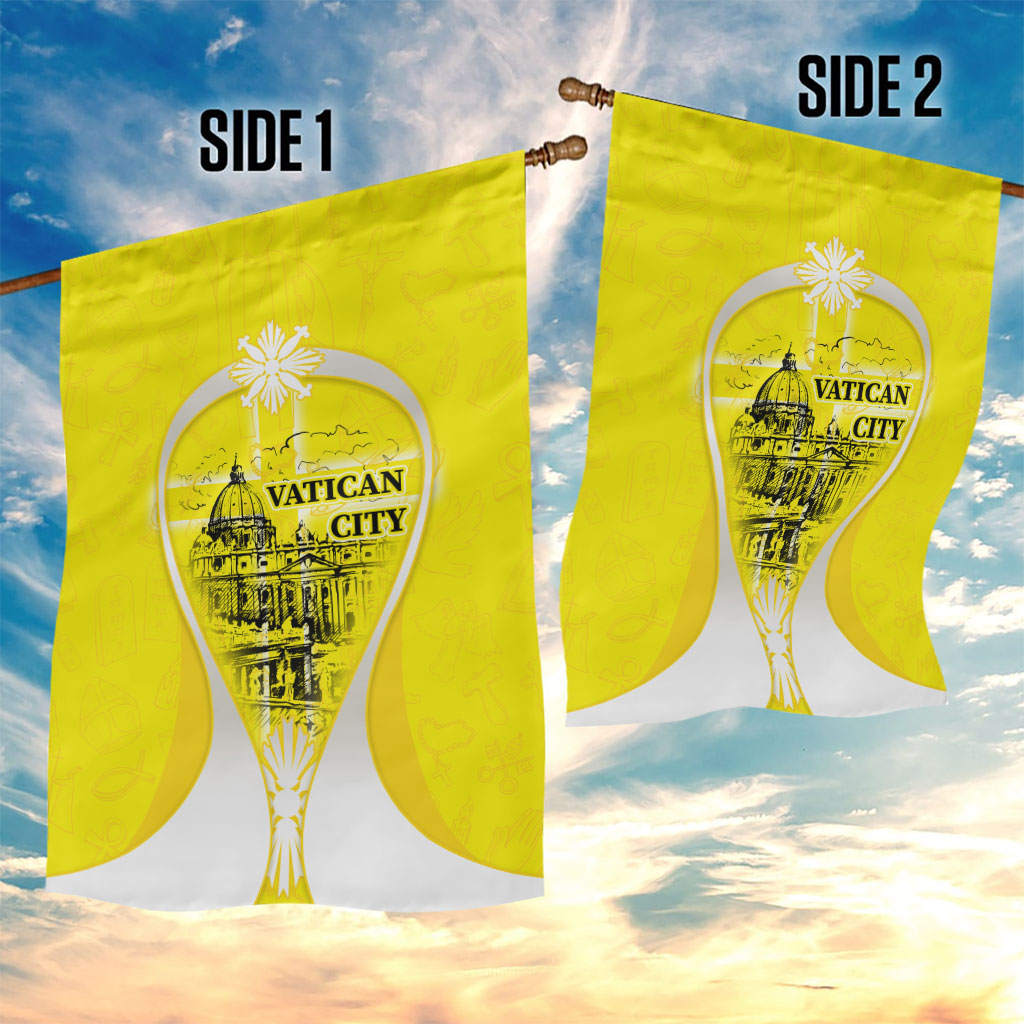 Saint Peters Basilica Vatican City Garden Flag Basilica Dome Catholic Cross Religious - Coat Of Arms Sketch Art