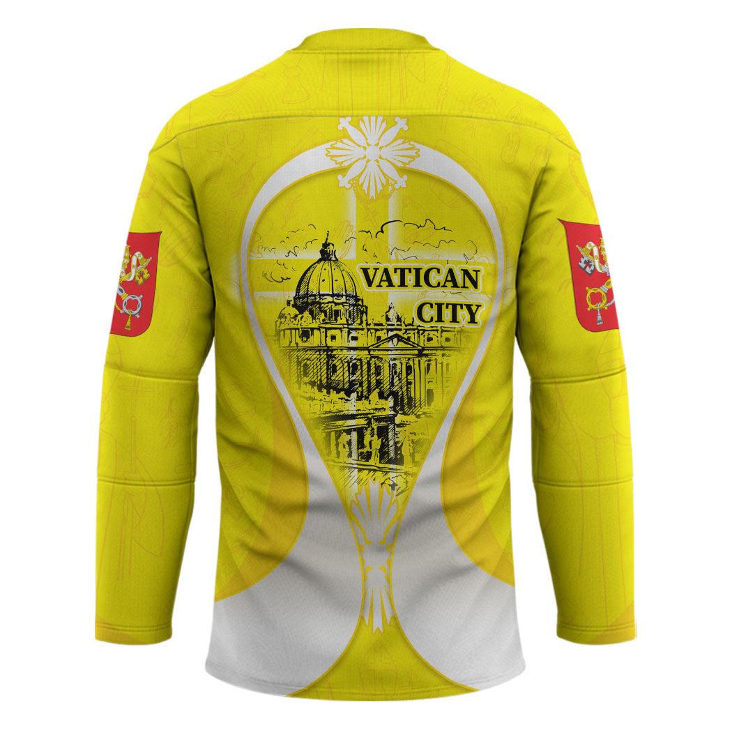 Saint Peters Basilica Vatican City Hockey Jersey Basilica Dome Catholic Cross Religious - Coat Of Arms Sketch Art
