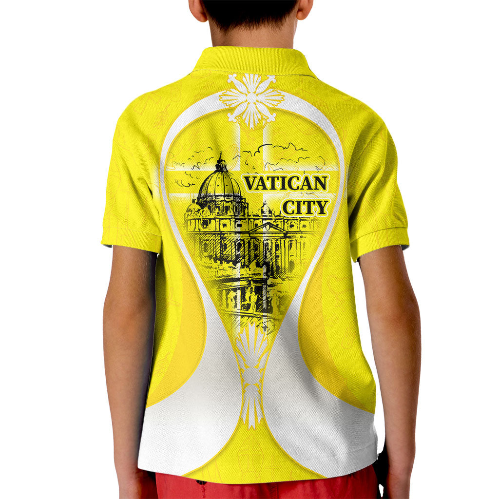 Saint Peters Basilica Vatican City Kid Polo Shirt Basilica Dome Catholic Cross Religious - Coat Of Arms Sketch Art