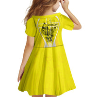 Saint Peters Basilica Vatican City Kid Short Sleeve Dress Basilica Dome Catholic Cross Religious - Coat Of Arms Sketch Art