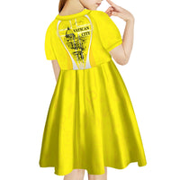 Saint Peters Basilica Vatican City Kid Short Sleeve Dress Basilica Dome Catholic Cross Religious - Coat Of Arms Sketch Art