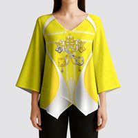 Saint Peters Basilica Vatican City Kimono Sleeve Blouse Basilica Dome Catholic Cross Religious - Coat Of Arms Sketch Art