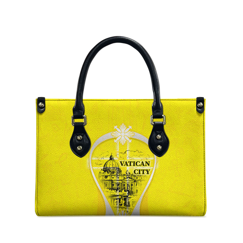 Saint Peters Basilica Vatican City Leather Bag Basilica Dome Catholic Cross Religious - Coat Of Arms Sketch Art